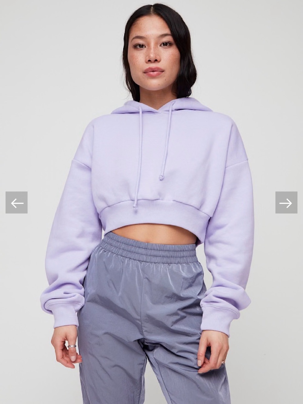 TNA Aritzia The Super Crop Hoodie in Orange